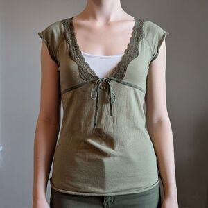 Vintage Y2K Fang Cami Top Lace Layered 2009 Fall Twilight Bella Swan Size Small